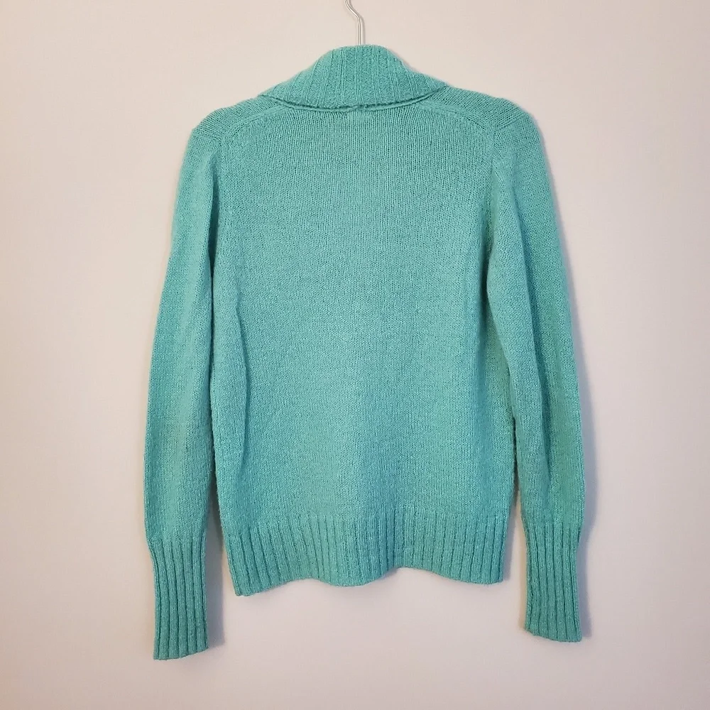 J. Crew Aqua Fuzzy Wool Blend Sweater, medium